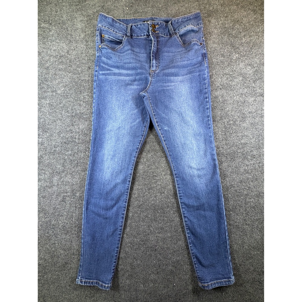 d.jeans Womens Size 14 Skinny Jeans Medium Wash Blue Stretch Repreve Mid Rise